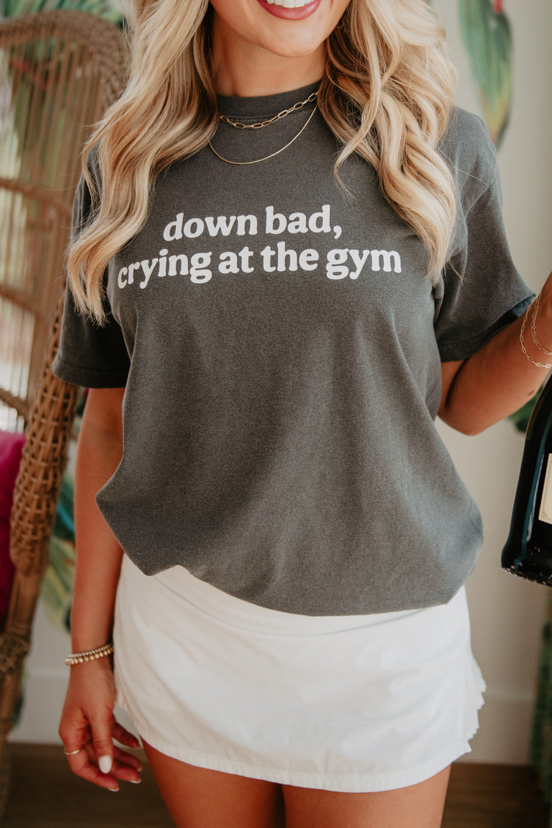 Down Bad Crying At The Gym Wholesale Women's Graphic Tee