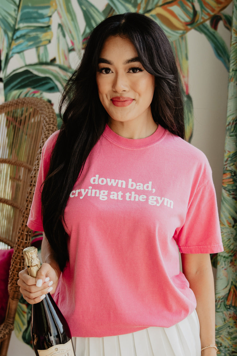 Down Bad Crying At The Gym Wholesale Women's Graphic Tee
