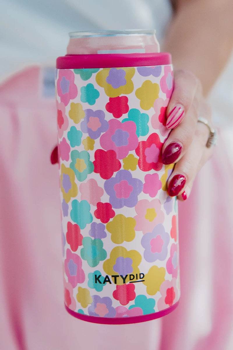 Groovy Flowers Can Cooler | Wholesale Stainless Steel Koozie