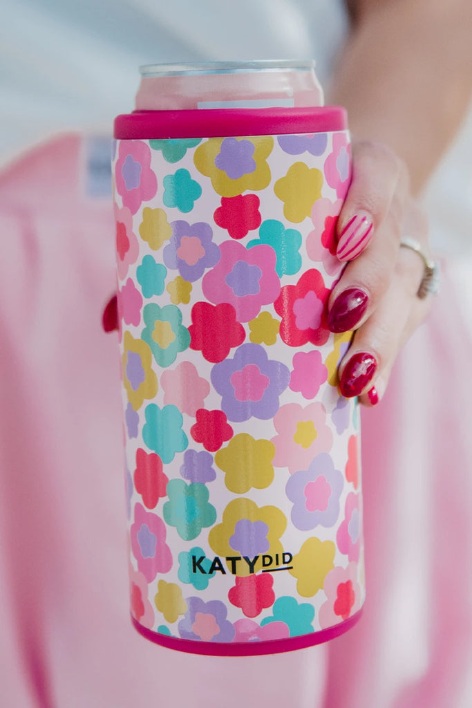Groovy Flowers Can Cooler | Wholesale Stainless Steel Koozie