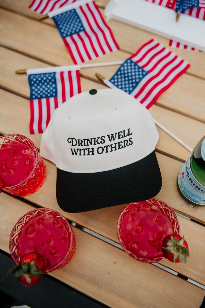 Drinks Well With Others Wholesale Two-Toned Vintage Hat