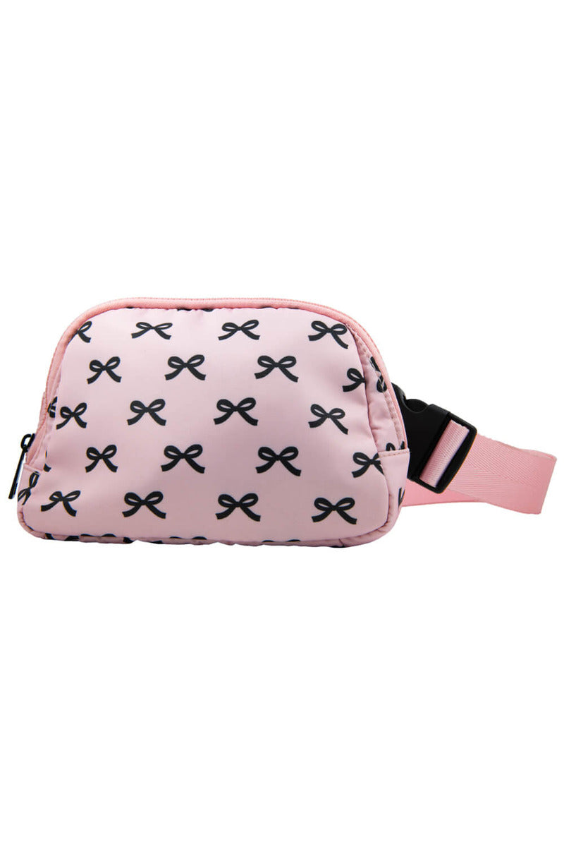 Black & Pink Mini Coquette Bows Wholesale Belt Bag