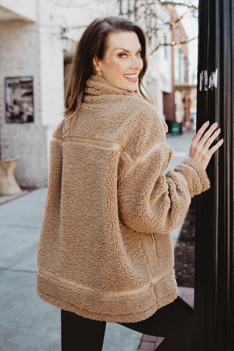 Brown Sherpa Wholesale Teddy Jacket Women's