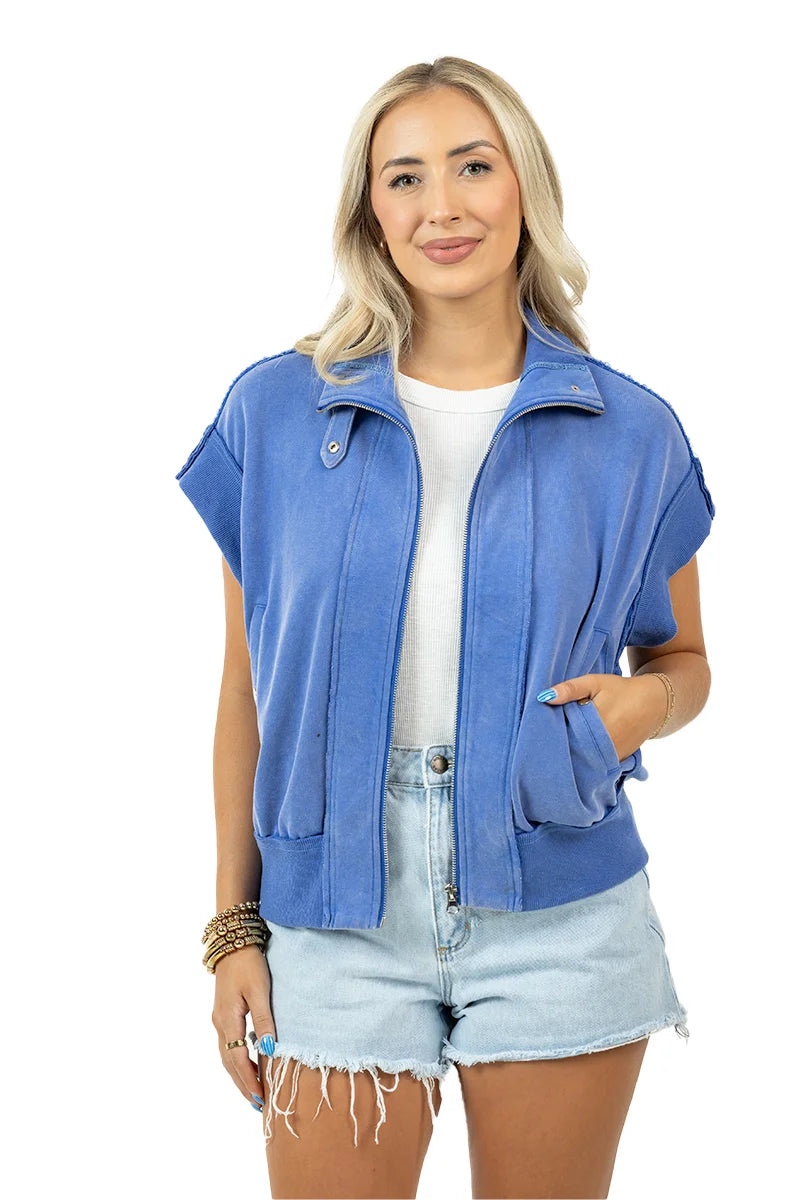 Blue Wholesale Women's Vests Lightweight