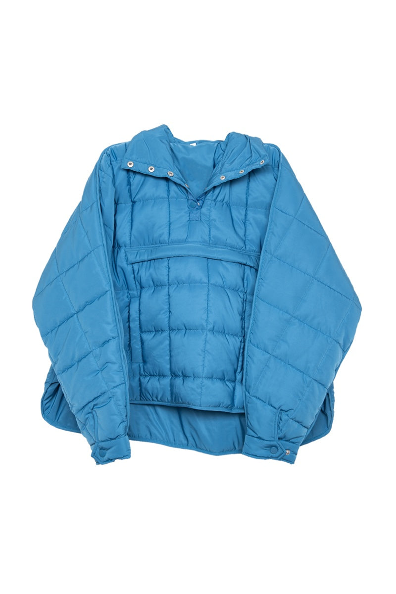 Blue Puffer Wholesale Pullover Jacket