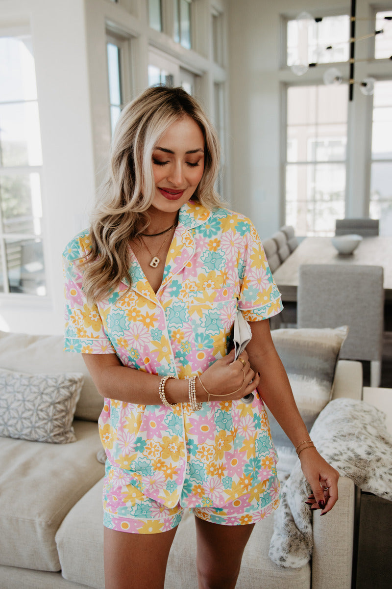 Spring Flowers Wholesale Pajama Shorts Set | Katydid Wholesale