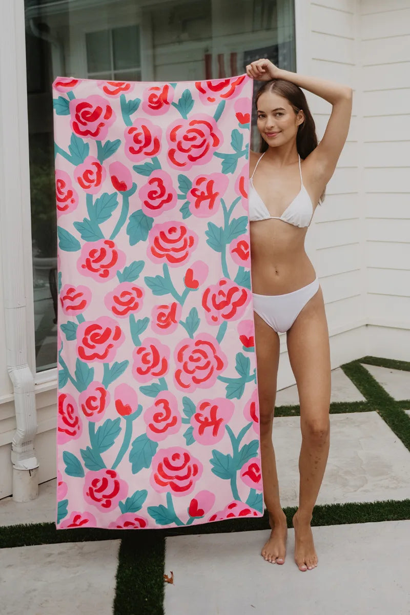 Roses All Over Wholesale Reversible Quick Dry Pool Towel