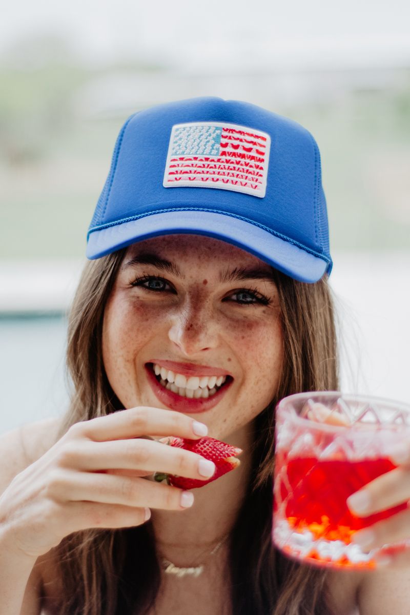 American Flag Foam Trucker Hat | Katydid Wholesale display picture 1