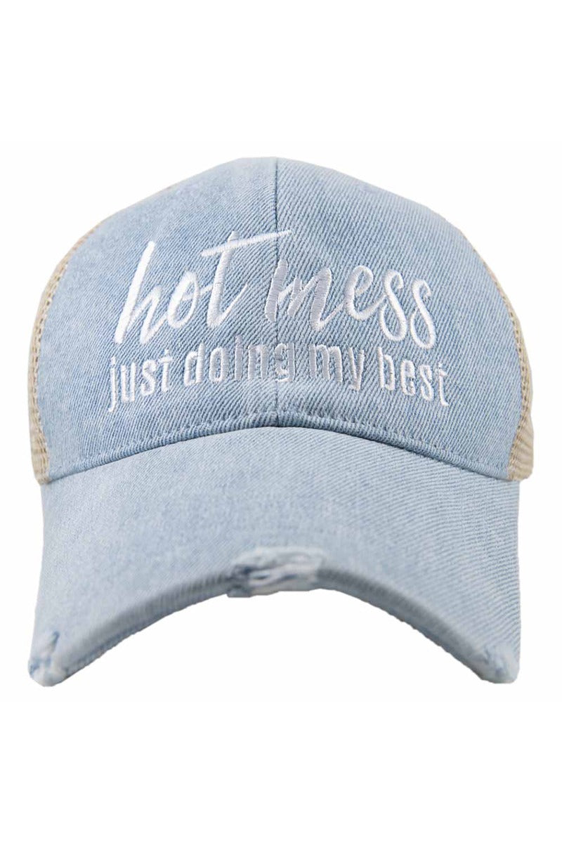 Hot Mess Just Doing My Best Wholesale Denim Trucker Hat