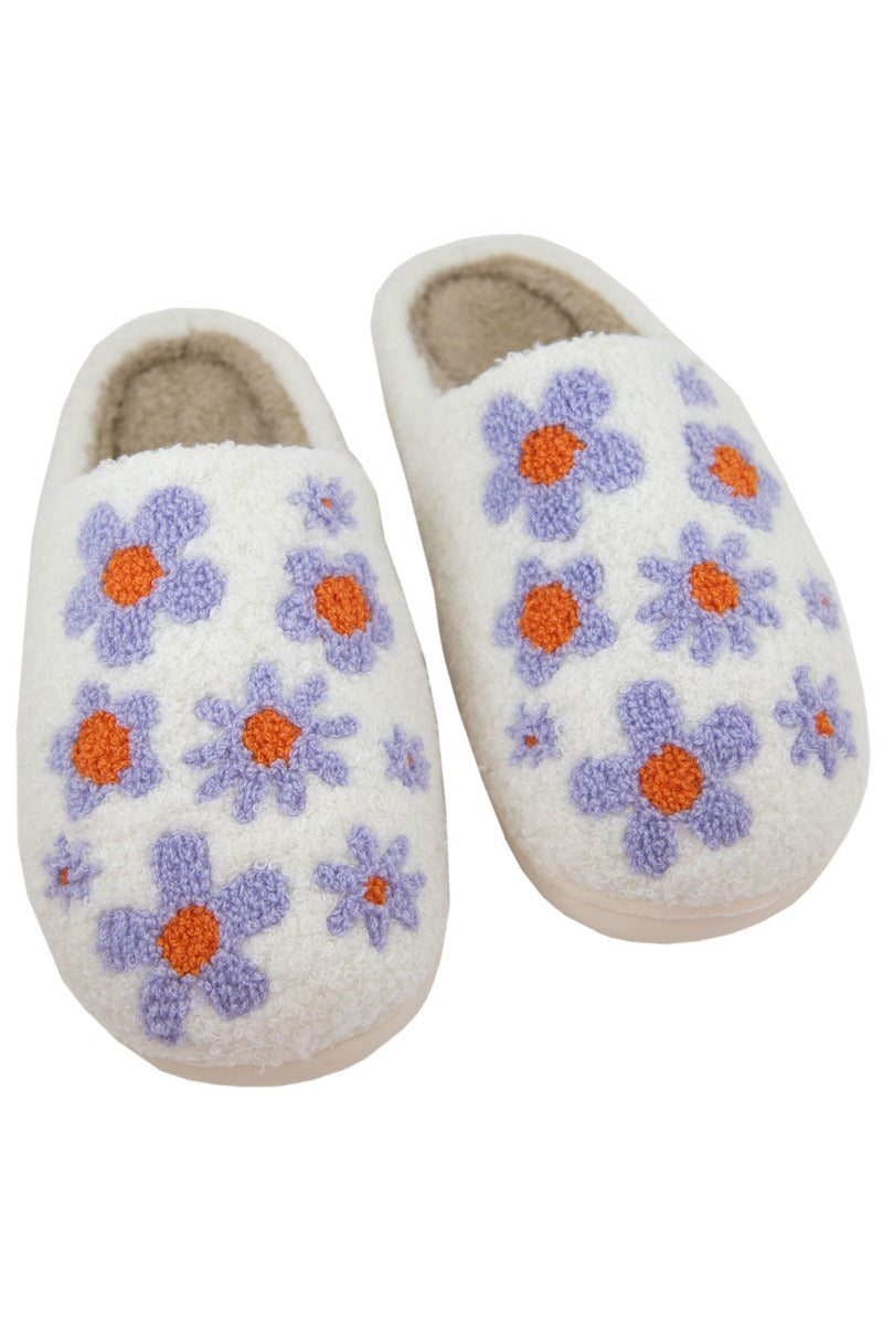 Lilac Daisy All Over House Wholesale Slippers