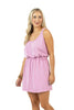Pink Garment Washed Wholesale Summer Mini Dress
