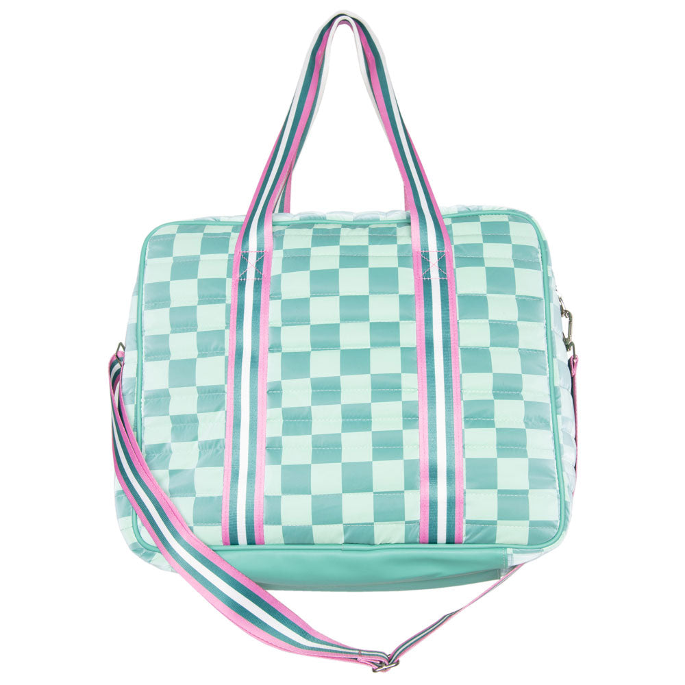 Teal Checkerprint Wholesale Pickleball Paddle Bag