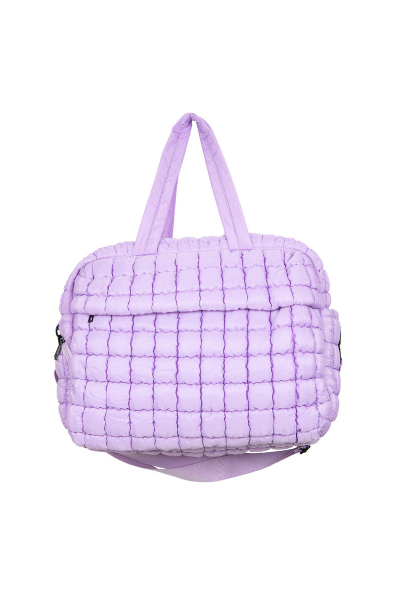 Light Purple Quilted Wholesale Duffel Weekender Bag for Women