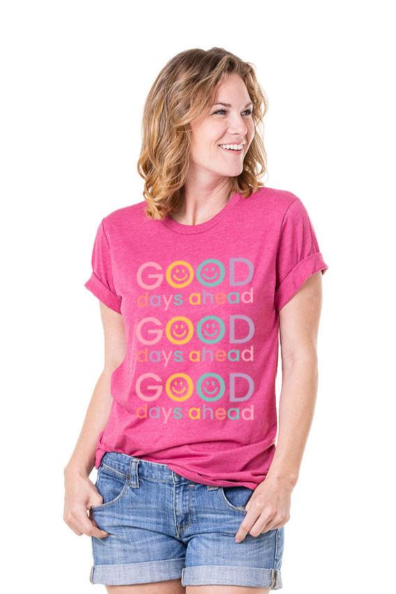 Good Days Ahead Happy Face Wholesale Graphic T-Shirt