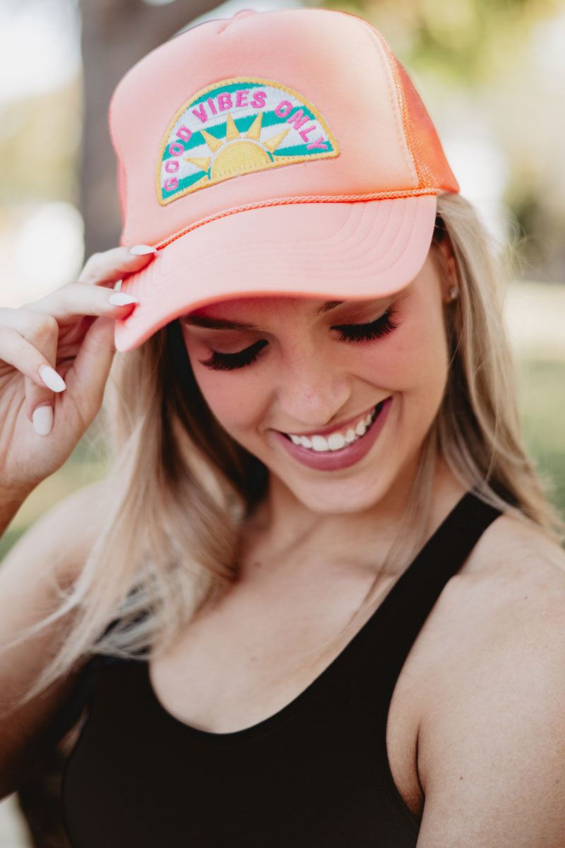 Good Vibes Only Patch Wholesale Women's Foam Hat