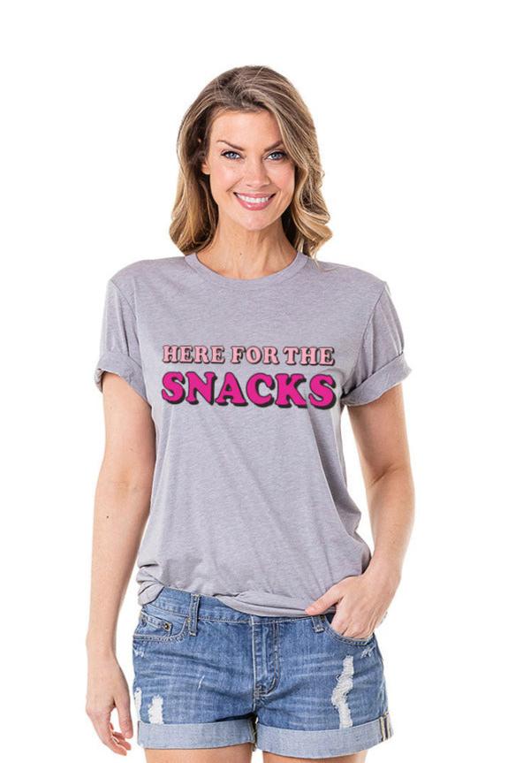 Here For The Snacks Wholesale Graphic Print T-Shirt