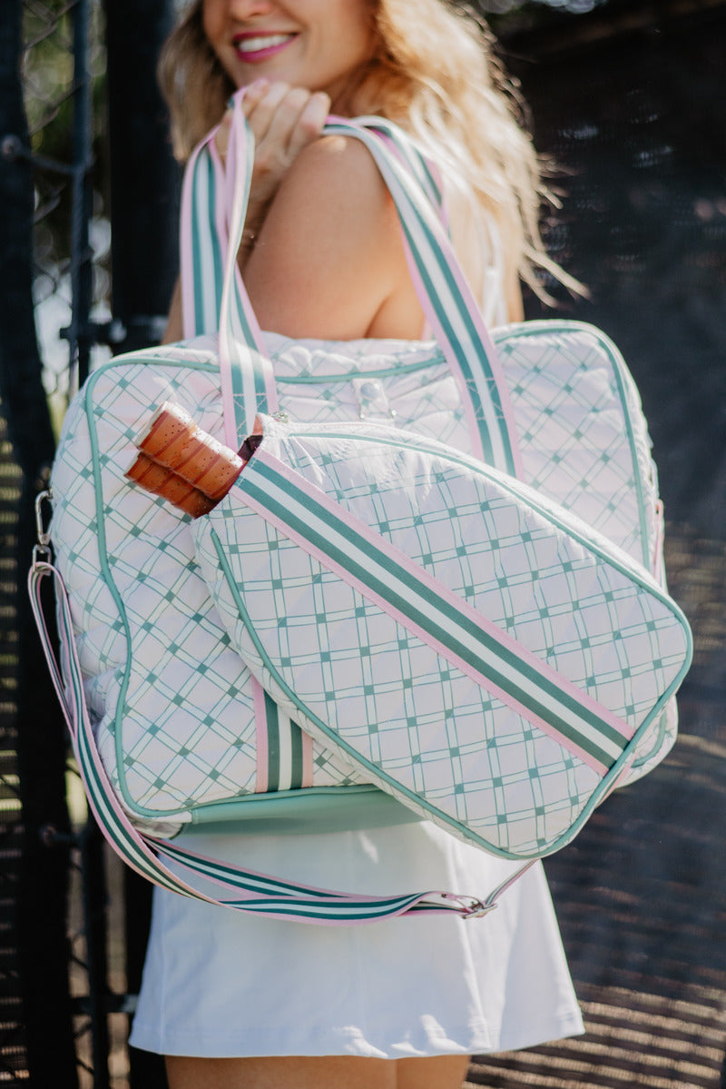 Light Pink and Green Pattern Wholesale Pickleball Bag
