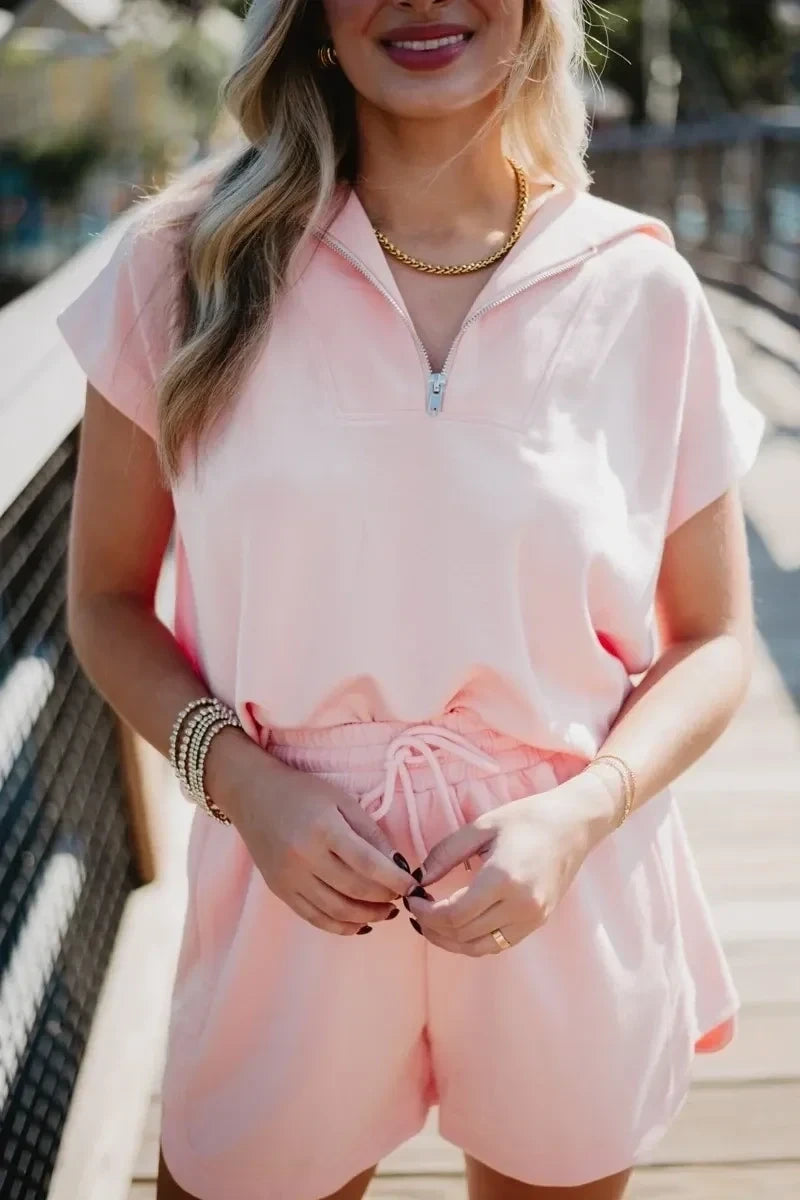 Peach Wholesale Scuba Pullover Set