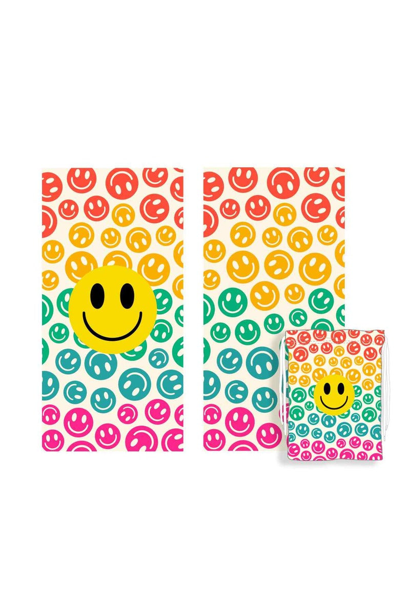 Happy Face Repeat Wholesale Quick Dry Towel
