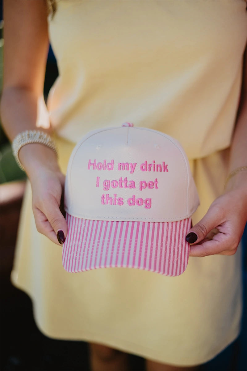 Hold My Drink I Gotta Pet This Dog Wholesale Vintage Hat