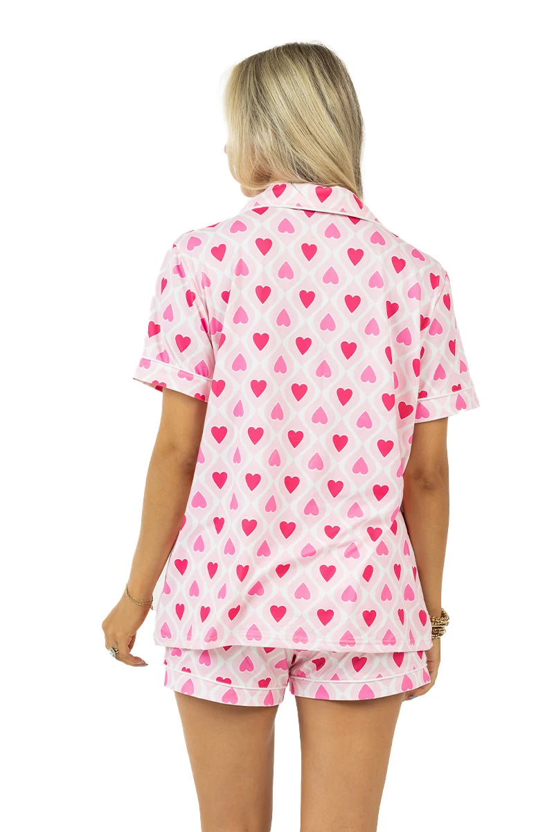 Light and Hot Pink Hearts Wholesale PJ Women's