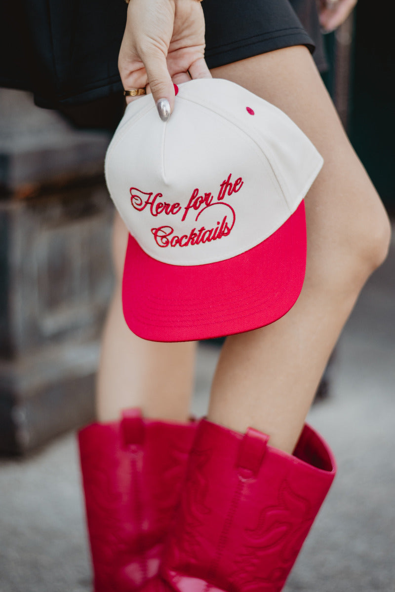 Here For the Cocktails Wholesale Two-Toned Fitted Hat