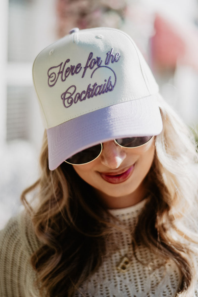 Here For the Cocktails Wholesale Two-Toned Fitted Hat