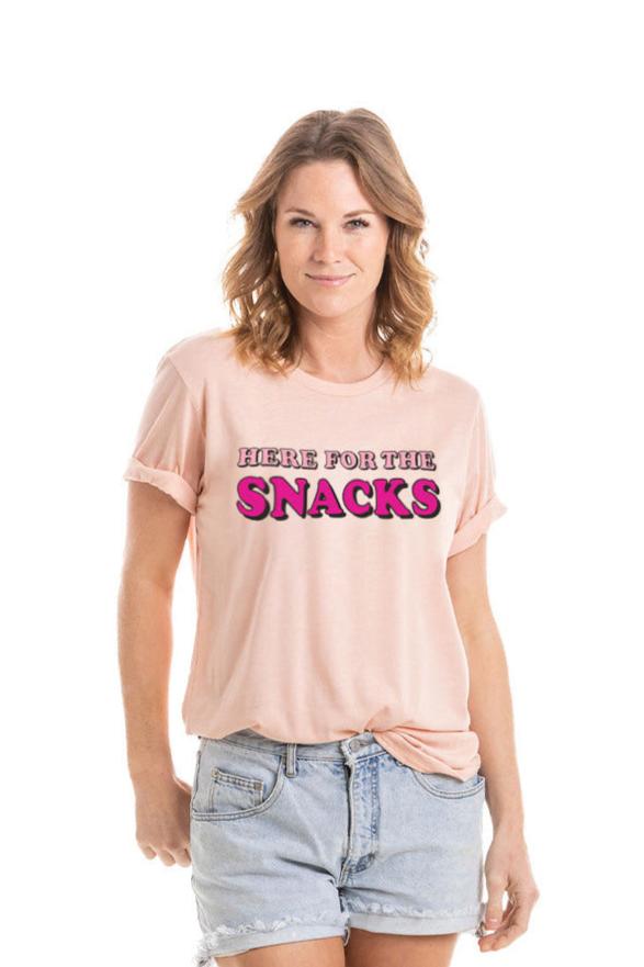 Here For The Snacks Wholesale Graphic Print T-Shirt