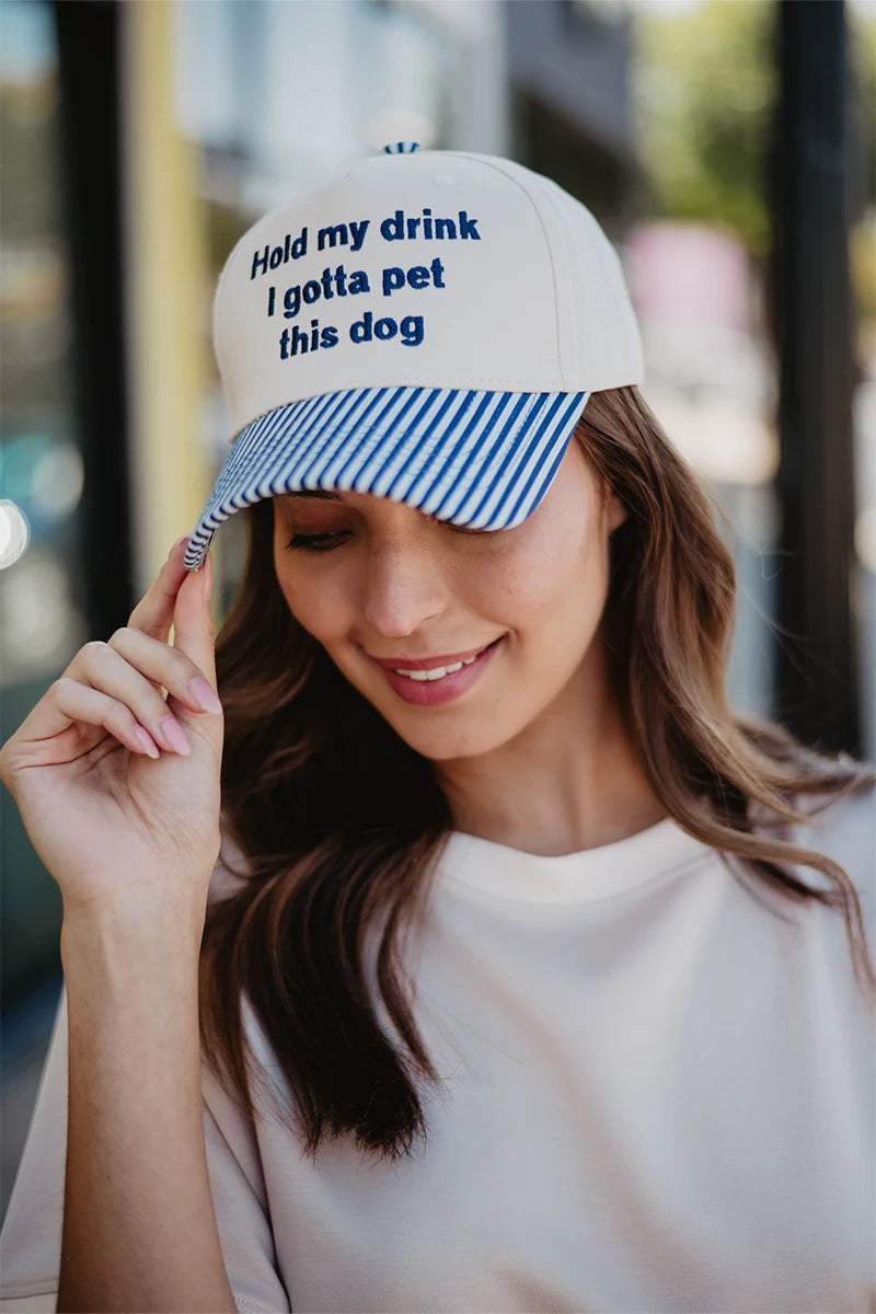 Hold My Drink I Gotta Pet This Dog Wholesale Vintage Hat
