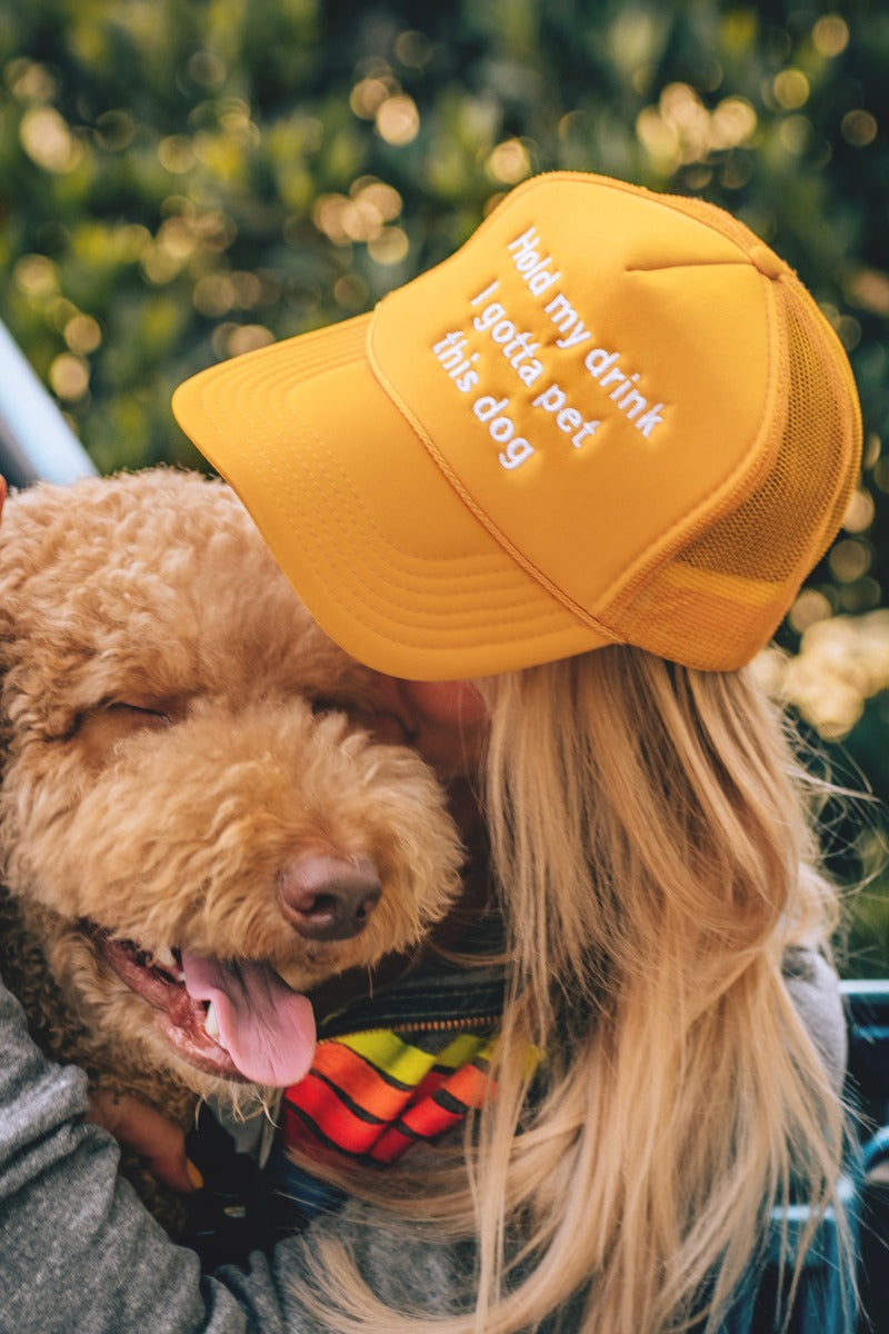 Hold My Drink I Gotta Pet This Dog Wholesale Foam Trucker Hat