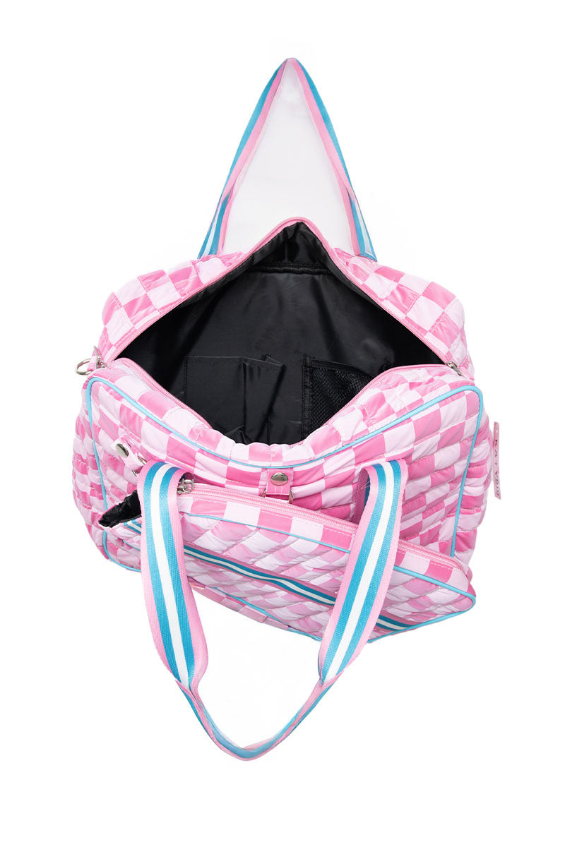 Pink Checkerprint Wholesale Duffle Pickleball Bag
