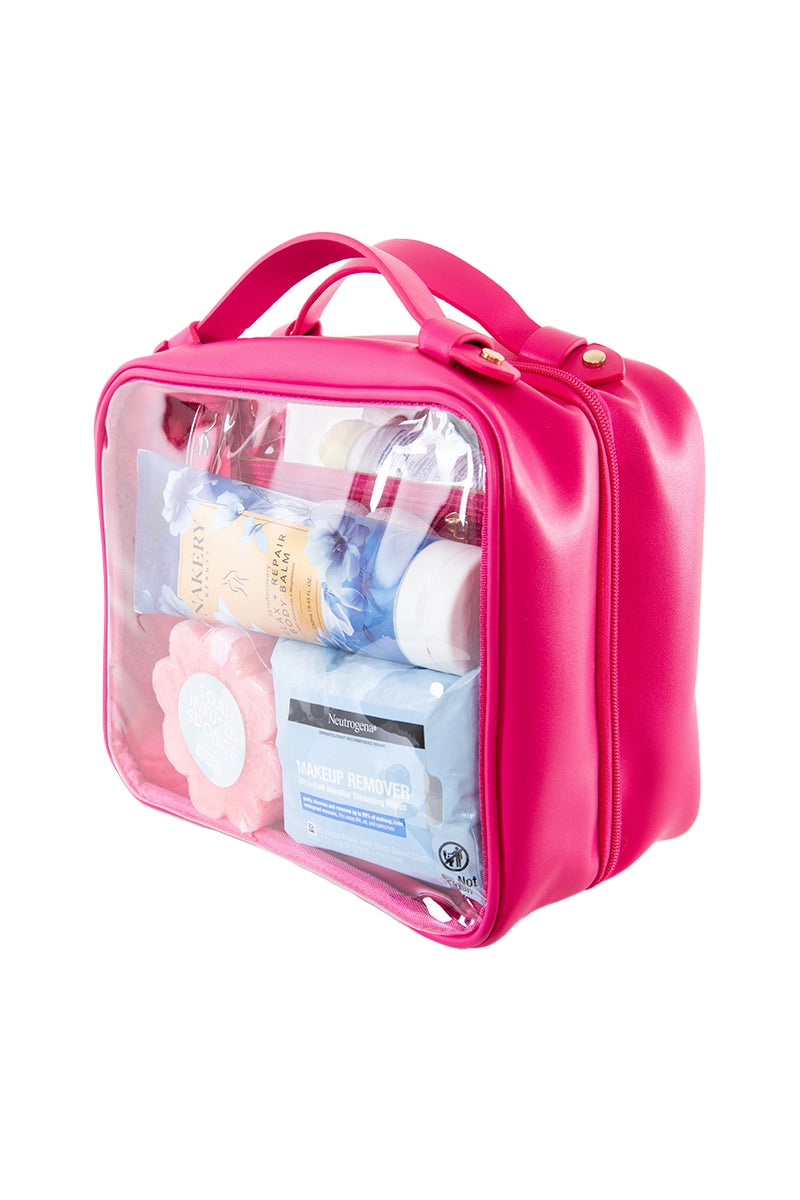 Hot Pink Wholesale Large Makeup & Toiletries Organizer