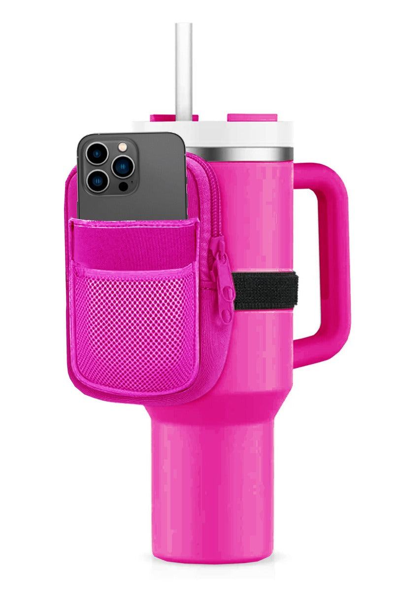 Hot Pink Zipper Pouch for Tumbler