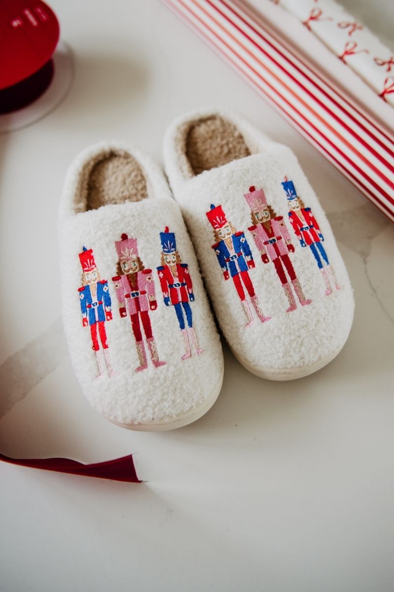 Nutcrackers Holiday Wholesale Fuzzy Slippers for Women