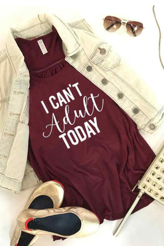 I Can't Adult Today Wholesale Fashion Tank Tops