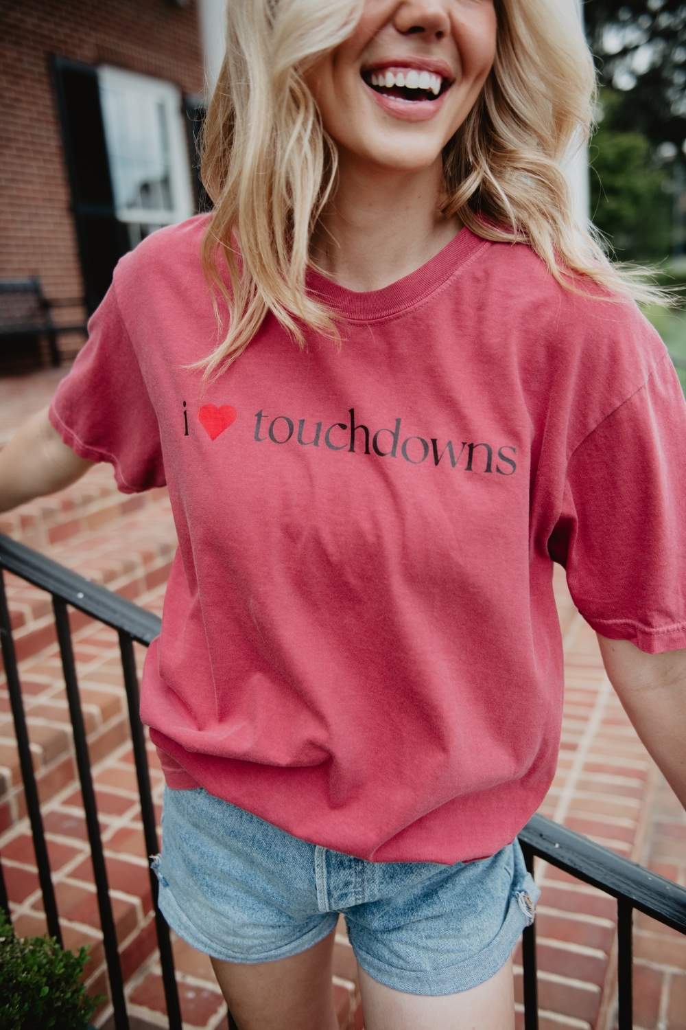 I Heart Touchdowns Wholesale Graphic Tees for Women
