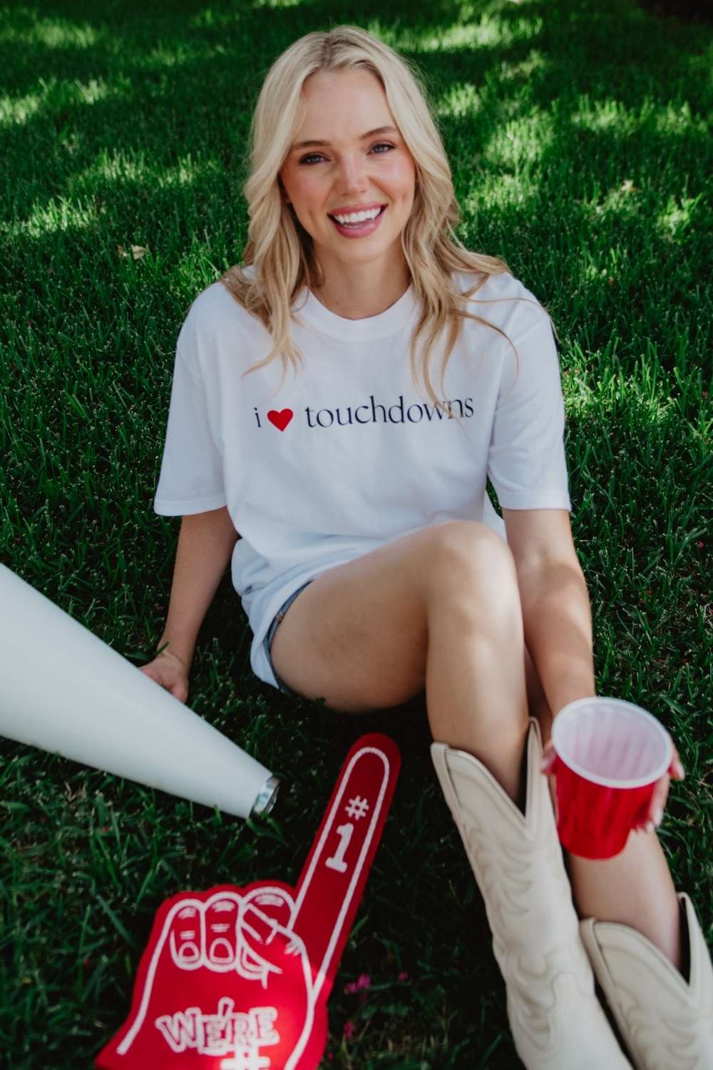I Heart Touchdowns Wholesale Graphic Tees for Women