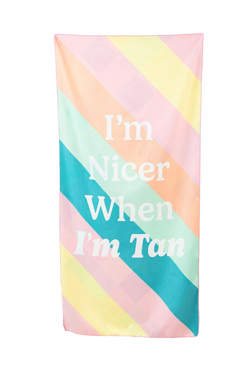 I'm Nicer When I'm Tan Wholesale Reversible Quick Dry Towel