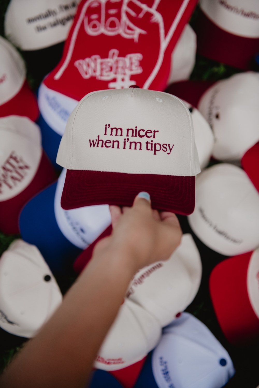 I'm Nicer When I'm Tipsy Wholesale Vintage Trucker Hat for Women