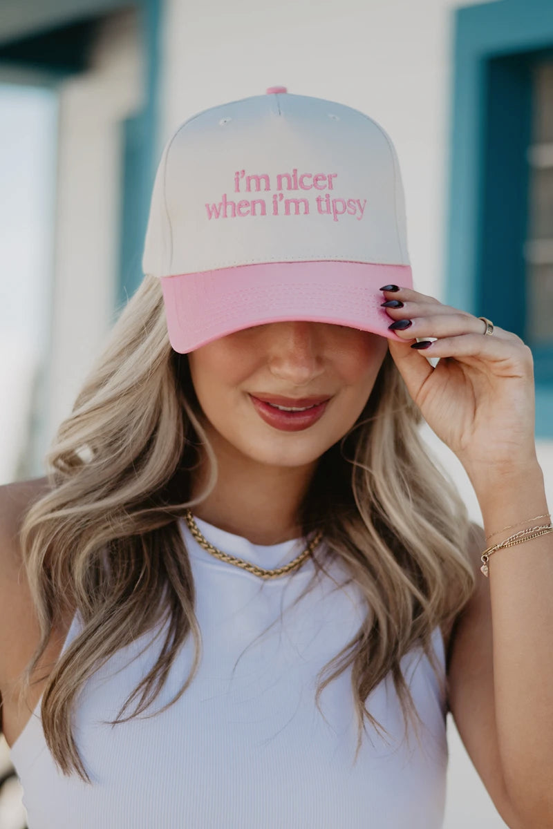 I'm Nicer When I'm Tipsy Wholesale Vintage Trucker Hat for Women