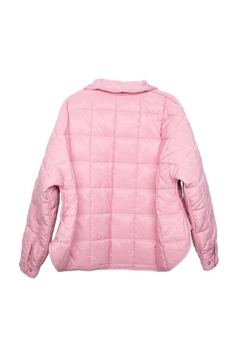 Light Pink Wholesale Puffer Pullover Jacket