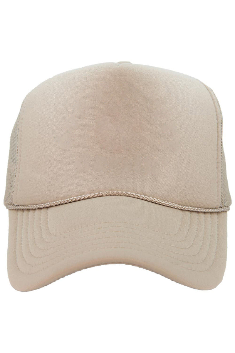 Khaki Foam Wholesale Blank Trucker Hat - Main Image