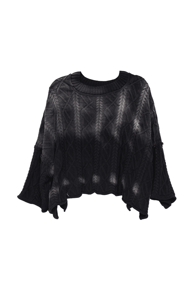 Black Slouchy Oversized Wholesale Lightweight Sweater