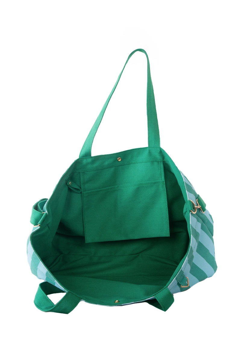 Aqua & Green Striped Sleepover Bag for Boutiques