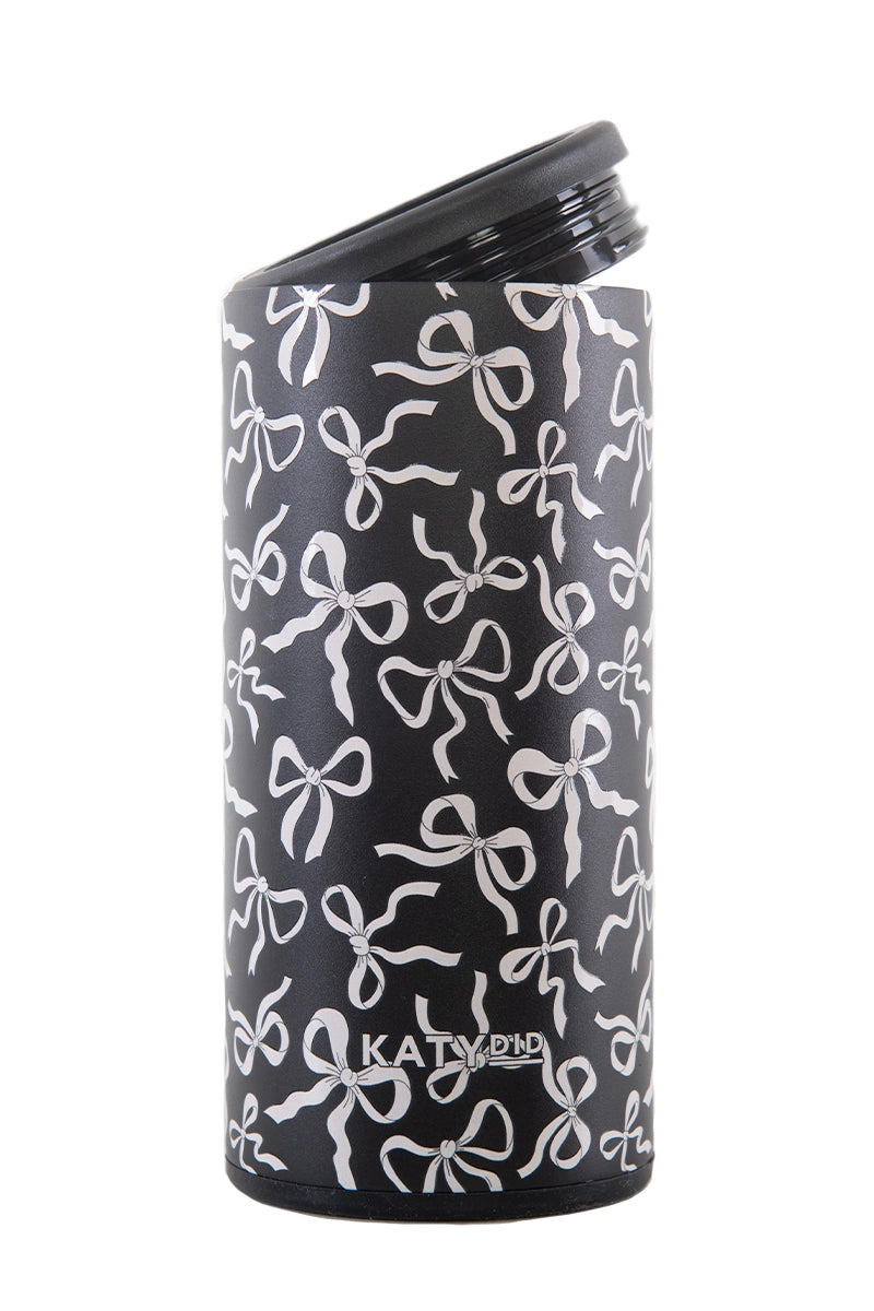 Black & White Bows Wholesale Slim Can Cooler