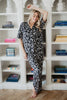 Black Bow Print Wholesale PJ Pants Set