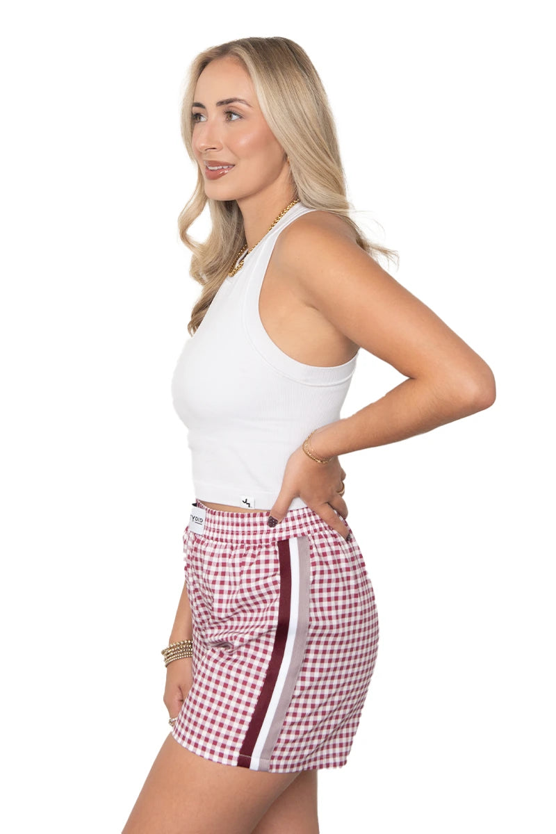 Maroon Wholesale Boxers Plaid