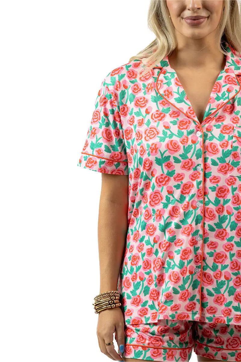 Whimsical Roses Wholesale Two-Piece Pajamas