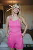 Hot Pink Solid Wholesale Pointelle Tank Set