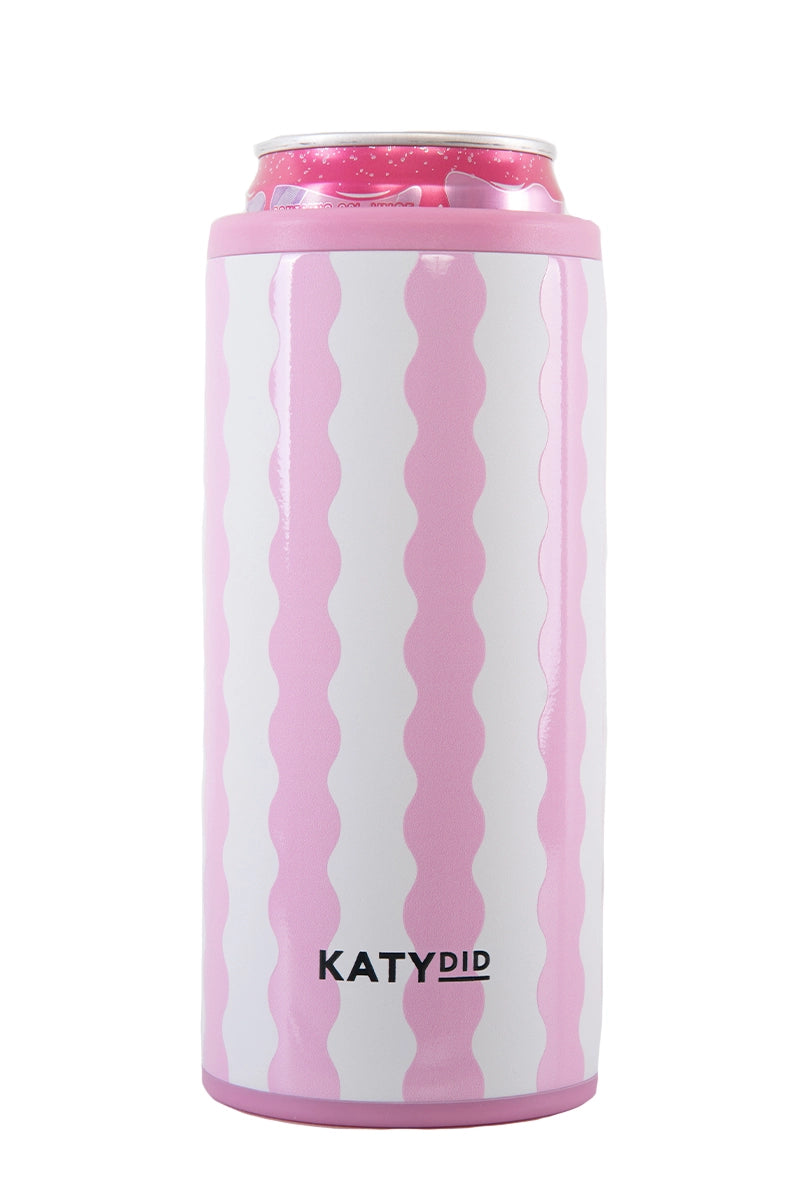 Light Pink Scalloped Wholesale Slim Can Cooler